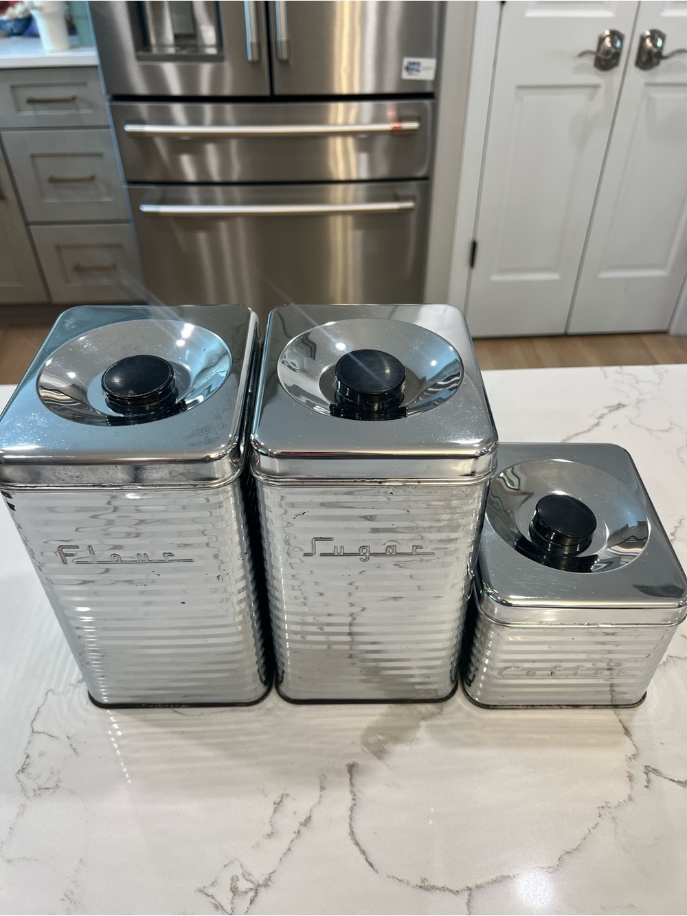 Vintage Lincoln Beautyware Kitchen Canister Set MCM